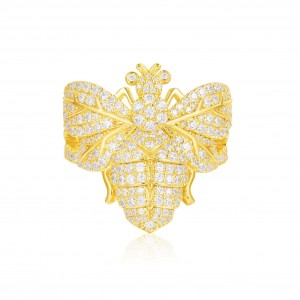 Yellow Silver Wasp Ring