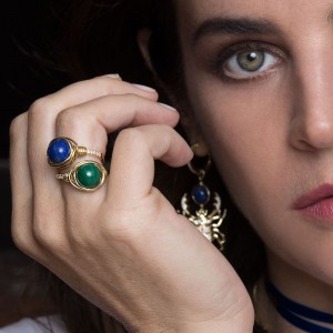 Yellow Silver Intemporel Lapis Ring