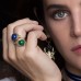 Yellow Silver Intemporel Malachite Ring