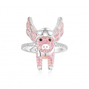 Silver Pink L'aviateur Ring
