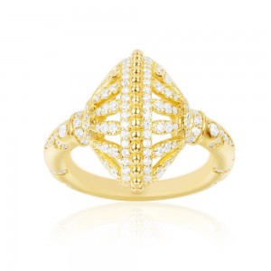 Yellow Silver La Belle Époque Baroque Ring
