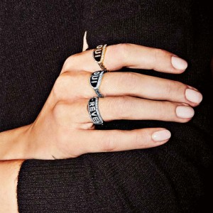 Yellow Silver Oui Chain Ring