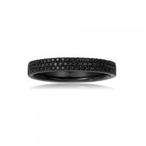 Black Silver KalÉidoscope Classic Ring