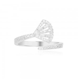 Silver Fan Open Ring