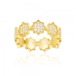 Yellow Silver Soleil Star Ring