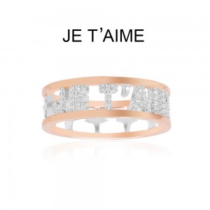 Pink Silver Je T'aime Ring
