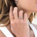 Pink Silver Trio Ring With Sliding Rings
