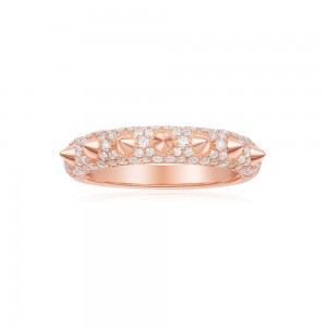Pink Silver 'hérisson' Ring