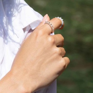 Pink Silver 'hérisson' Ring