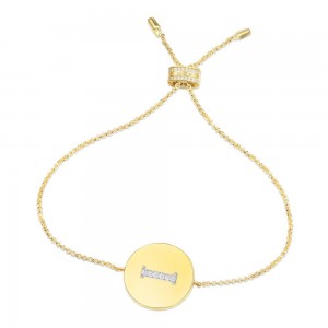 Yellow Silver Alphabet-i Bracelet