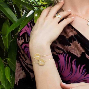 Yellow Silver Alphabet-i Bracelet