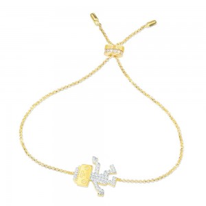 Yellow Silver Dancing Robot Bracelet