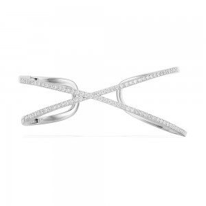 Silver X-shape Cuff