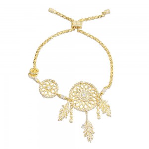 Yellow Silver Dream Catcher Bracelet