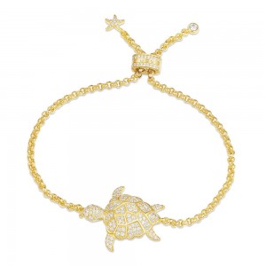 Turtle Bracelet - yellow silver