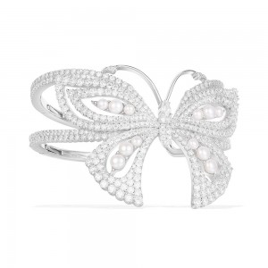 Silver 'papillons' Cuff With Pearl