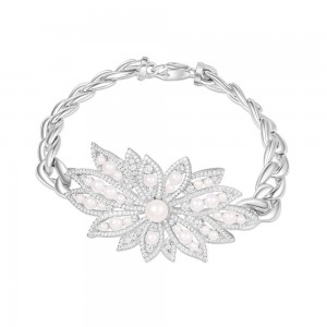 Silver Divines Chain Bracelet With Pearl
