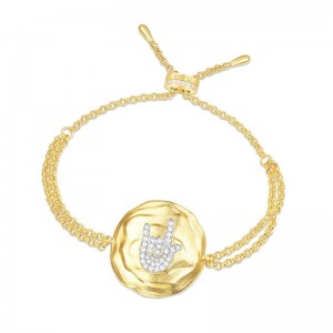Hand bracelet - yellow silver