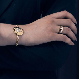 Hand bracelet - yellow silver