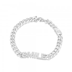 Silver 'smile' Chain Bracelet
