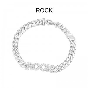 Silver 'rock' Chain Bracelet