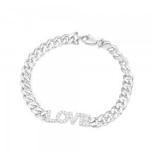 Silver 'love' Chain Bracelet