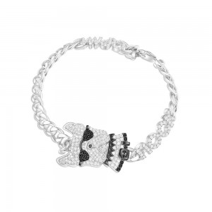Black Silver 'doggy’ Chain Bracelet