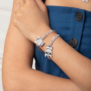 Black Silver 'doggy’ Chain Bracelet