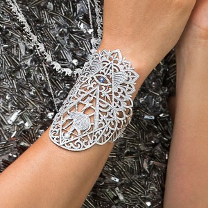 Silver Equilibre Elephant Statement Bangle