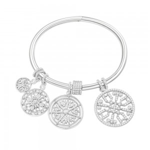 Silver Multi Mandala Bangle