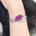 Red Silver  Lip Bracelet