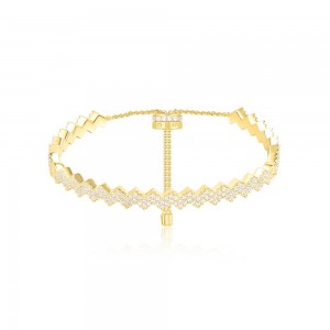 Yellow Silver Up And Down Bracelet