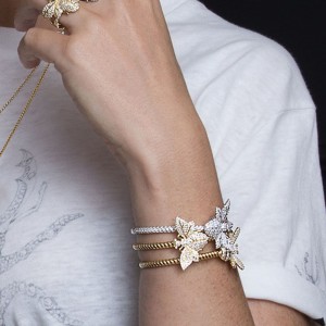 Yellow Silver Bumble Bee Open Cuff