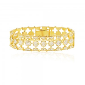 Yellow Silver Soleil Statement Bracelet