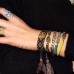Yellow Silver Oui Khaki Green Macramé Bracelet