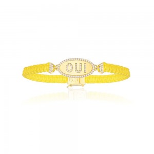 Yellow Silver Oui Yellow Macramé Bracelet