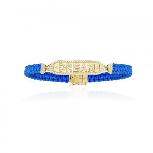 Yellow Silver Dream Blue Macramé Bracelet