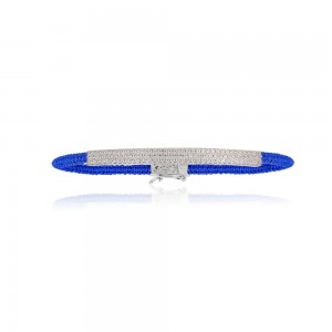 Silver KalÉidoscope Blue Macramé Bracelet