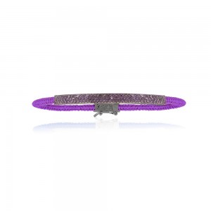 Silver KalÉidoscope Purple Macramé Bracelet