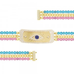 Yellow Silver Pop Lucky Eye Multicolor Bracelet