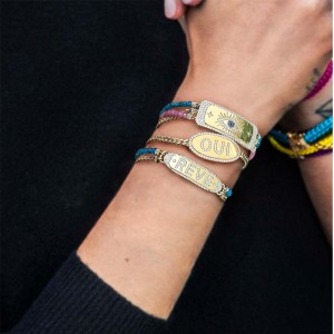 Yellow Silver Pop Lucky Eye Multicolor Bracelet
