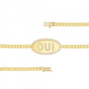 Yellow Silver Oui Chain Bracelet