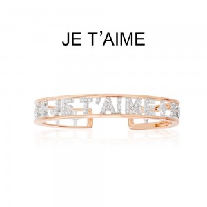 Pink Silver Je T'aime Open Cuff