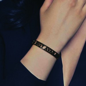Black Silver Not Available Open Cuff