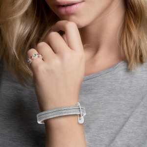 Trio 'Safety Pin' bangle - silver