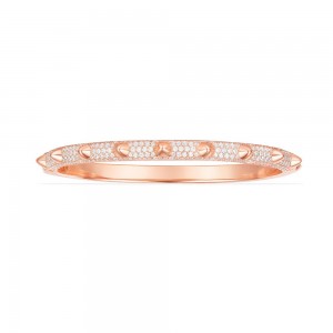 Pink Silver 'hérisson' Bangle