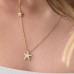 Yellow Silver Double Seastars Necklace