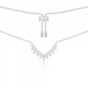Dentelle Silver V-shape Necklace