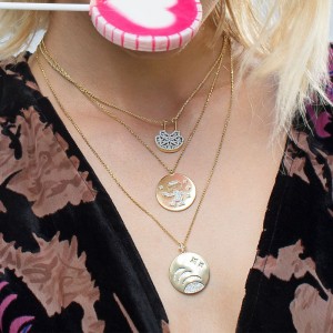 Yellow Silver Dancing Robot Pendant Necklace