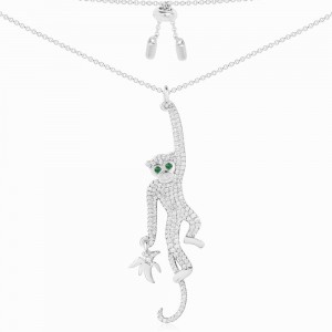 Monkey Silver Necklace